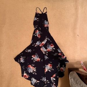 Blue Floral Semi Formal Dress